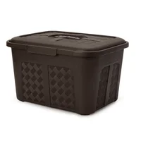 Cajonera Plástica Organizadora con Tapa - Cajas O Canastas 15L Café