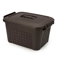 Cajonera Plástica Organizadora con Tapa - Caja Grande de 40L Café