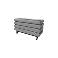 Combo Jardinera Acanalada 70 x 30 cm Con Base de Ruedas