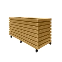 Combo Jardinera Acanalada Alta 100 x 35 cm Con Base de Ruedas
