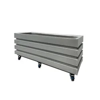 Combo Jardinera Acanalada 100 x 35 cm Con Base de Ruedas