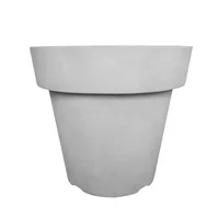 Matera En Cemento Cónica Con Borde 62 Cm Gris