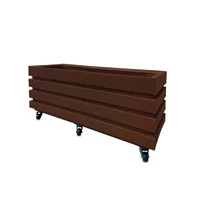 Combo Jardinera Acanalada 100 x 35 cm Con Base de Ruedas