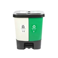 Caneca Papelera Dual 40 L Blanca-Verde Set X 6 Unidades