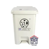 Punto Ecológico Plástico Buhogar de Pedal 35 L Blanco Set X 6 Unidades