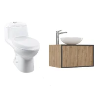 Corona Combo Smart: Sanitario Smart Alongado Blanco De Una Pieza + Mueble Lisboa Plus 60 Cm Elevado Con Lavamanos Spazio + Grifería Monocontrol Alta Cascade Corona