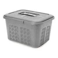 Cajonera Plástica Organizadora con Tapa - Cajas O Canastas 6L Gris