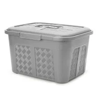 Cajonera Plástica Organizadora con Tapa - Cajas O Canastas 15L Gris