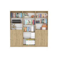 Combo Home 180x62cm Macadamia Tres Bibliotecas