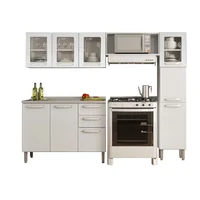Cocina Integral En Acero 220Cm Incluye Lavaplatos Central Blanco