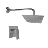 Grifería Ducha Monocontrol Ciret Cuadrada Cr+Brazo Muro Red+Regadera 20x20 Acero Inox Consumo 7.5 l/min
