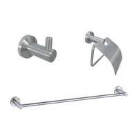 Set X 3 Accesorios baño percha+portarrollo+toall barra Acero Inoxidable