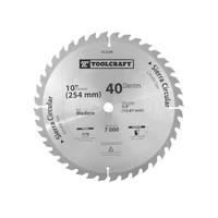 Disco Sierra Madera 10'' con Eje 5/8'' 40 Dientes Toolcraft
