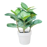 Planta Artificial Ficus Elástica Plástico 25x30 Cm Verde Jardín