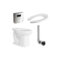 Combo Institucional Taza Adriática Plus Entrada Posterior Con Fluxómetro Tru Flush Sensor