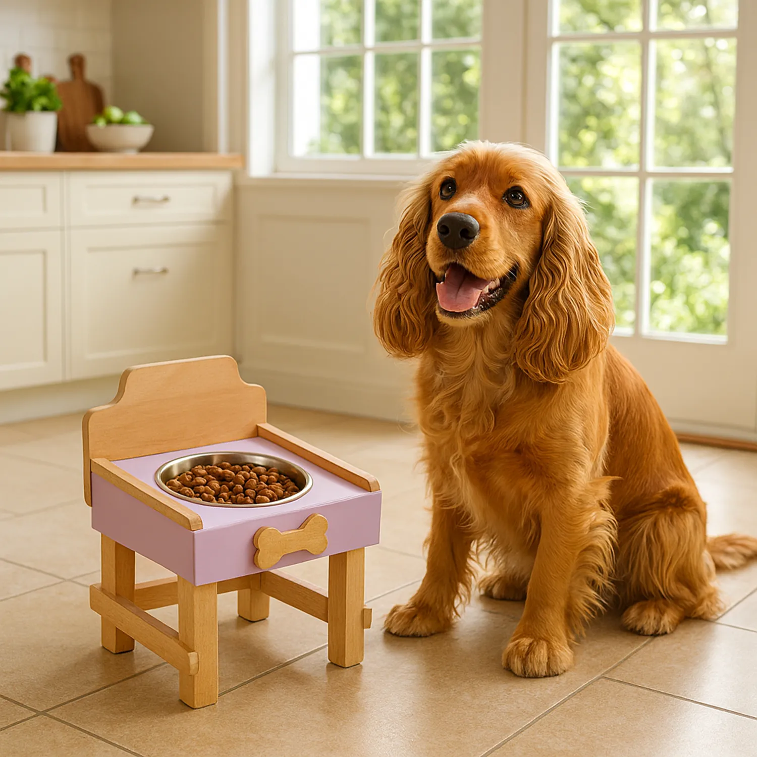 Comedero Para Perro M Pino-Platos Metalicos Madelau