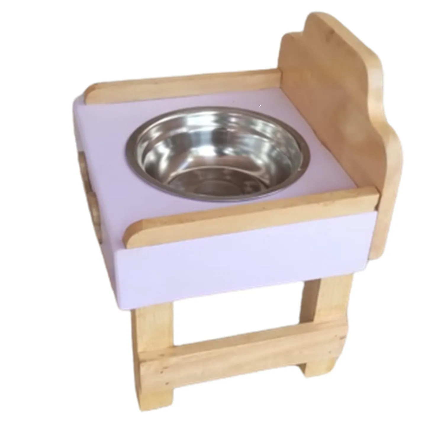 Comedero Para Perro L Pino-Platos Metalicos Madelau