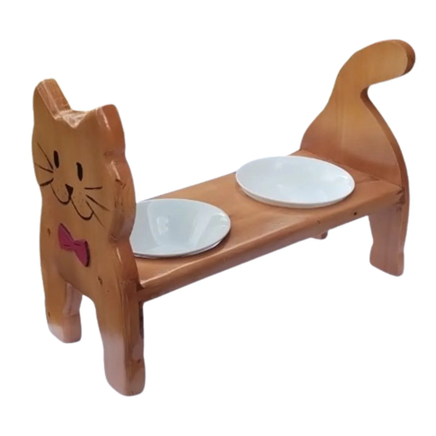Comedero Cat S Pino-Platos Ceramica Natural