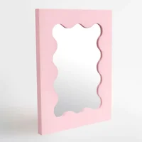 Espejo Ondulado Interno - Rosado - 55 x 75 Cm Homus