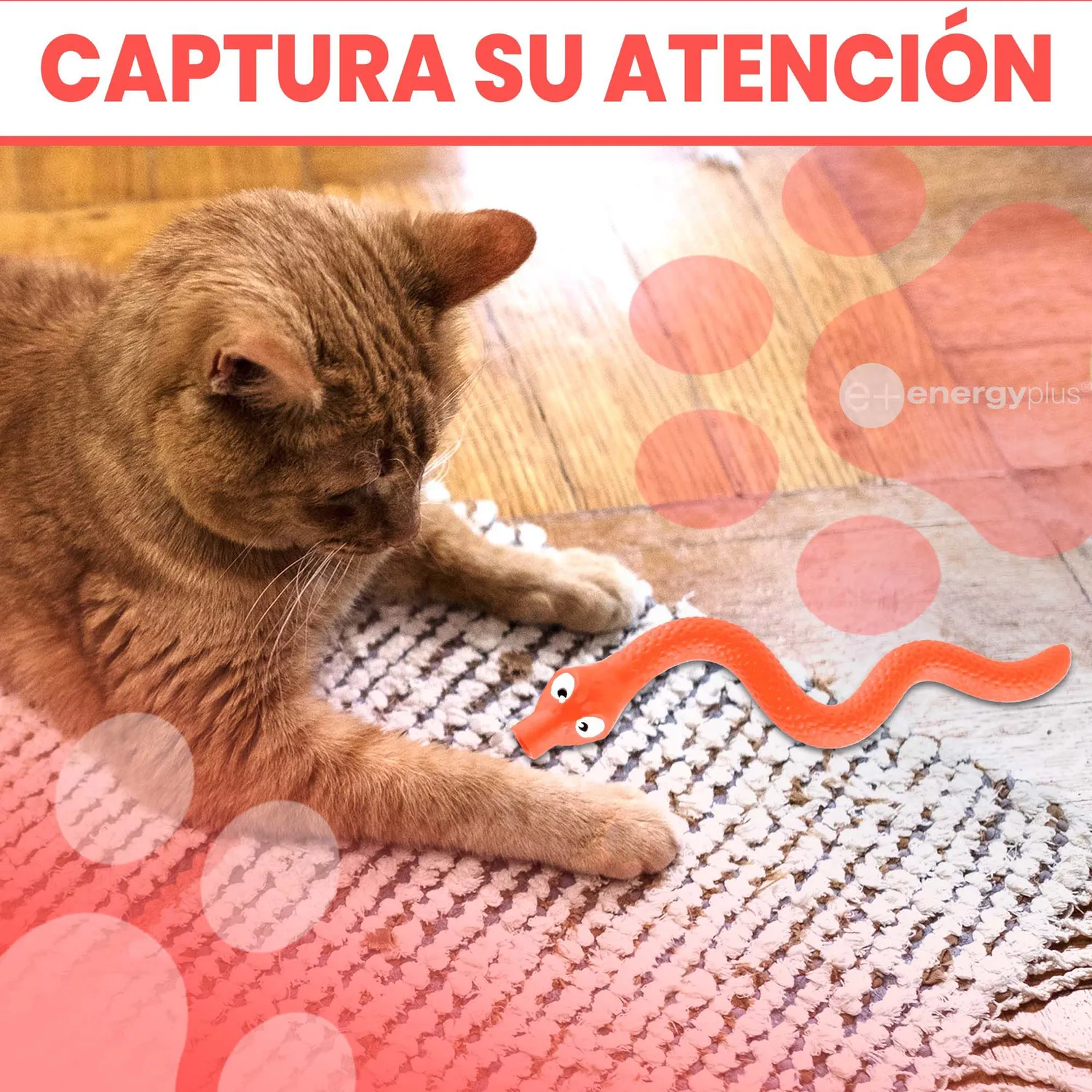 Serpiente Dispensador de Alimentos. 17 cm Gato Naranja 4