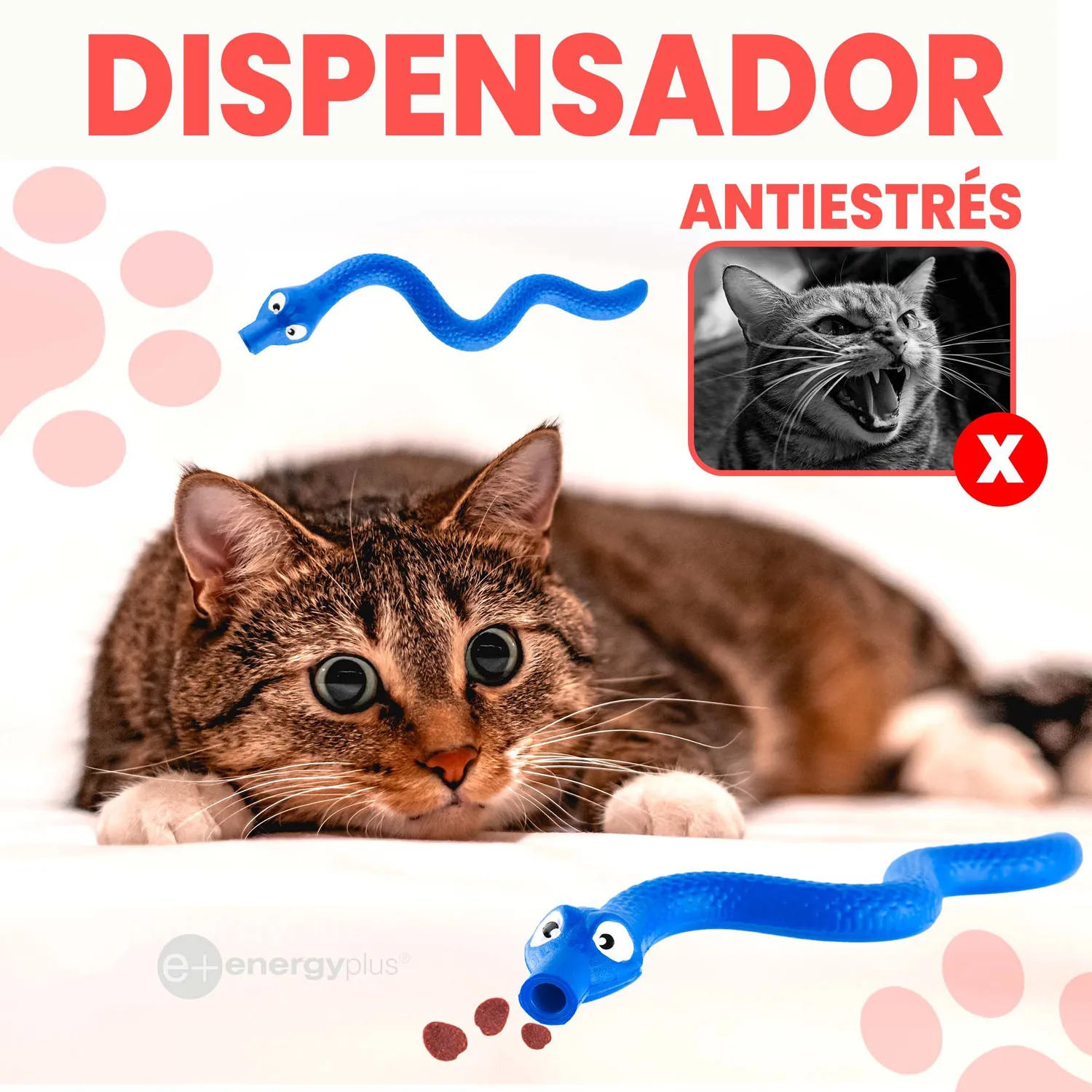 Serpiente Con Dispensador De Alimentos 17 Cm Gato Azul