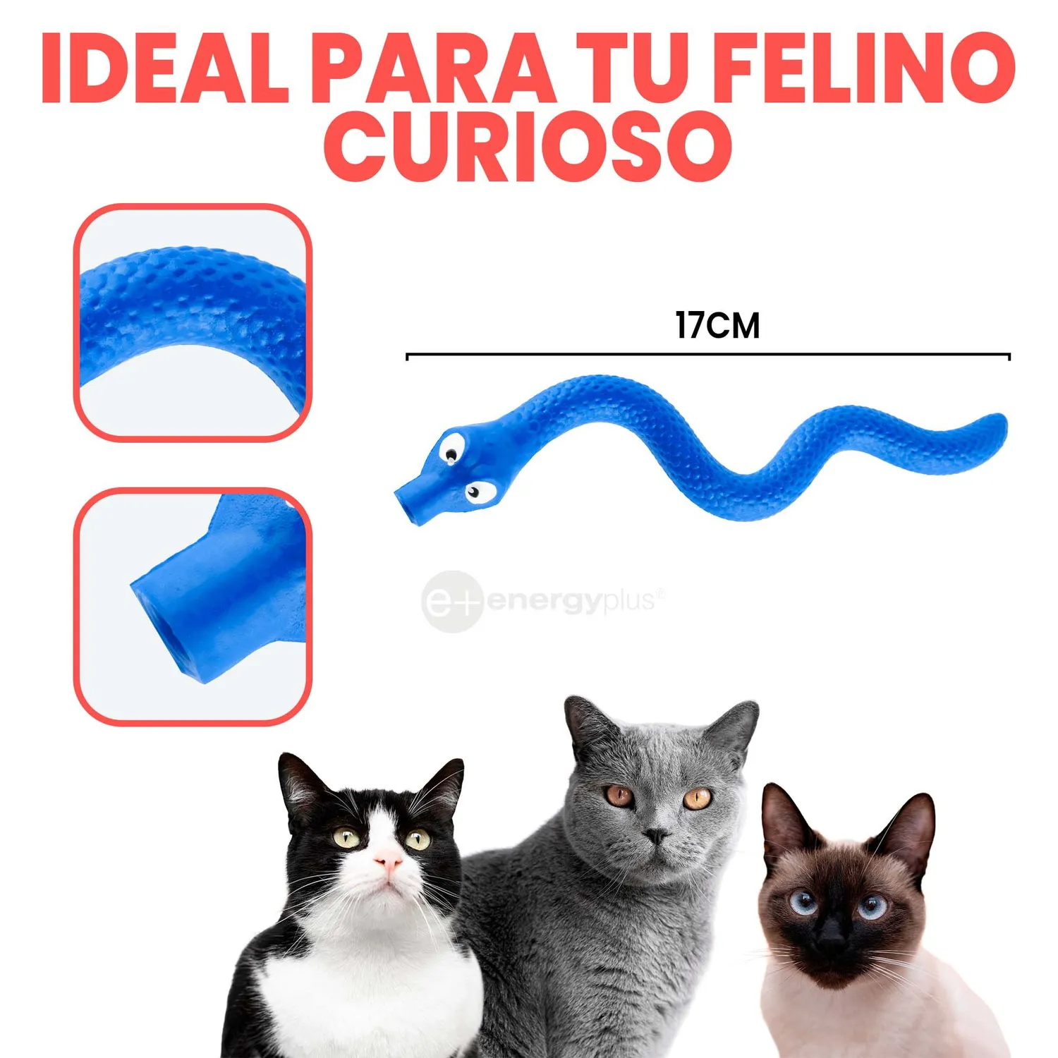 Serpiente Con Dispensador De Alimentos 17 Cm Gato Azul 5