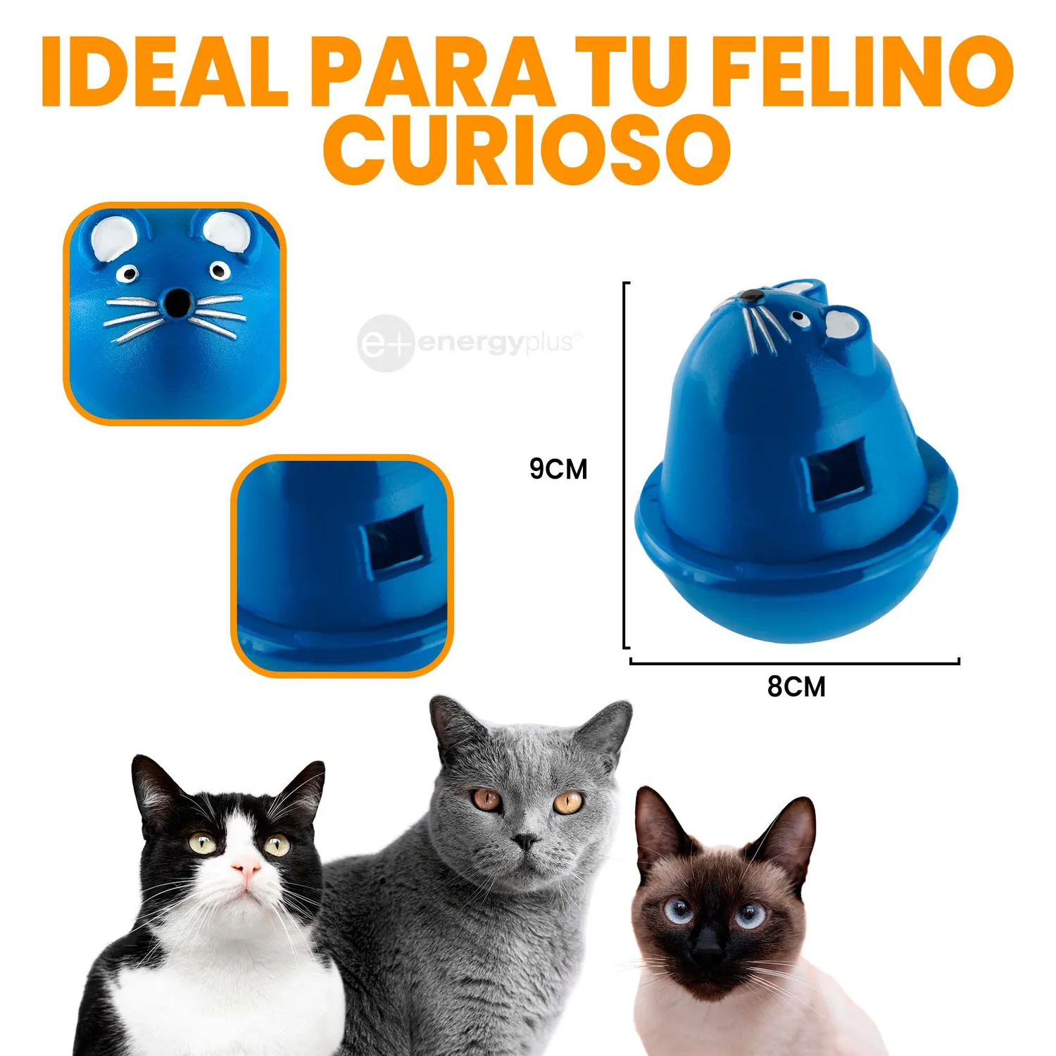 Juguete Para Gatos Speedy Giratorio Estimulador Azul 5