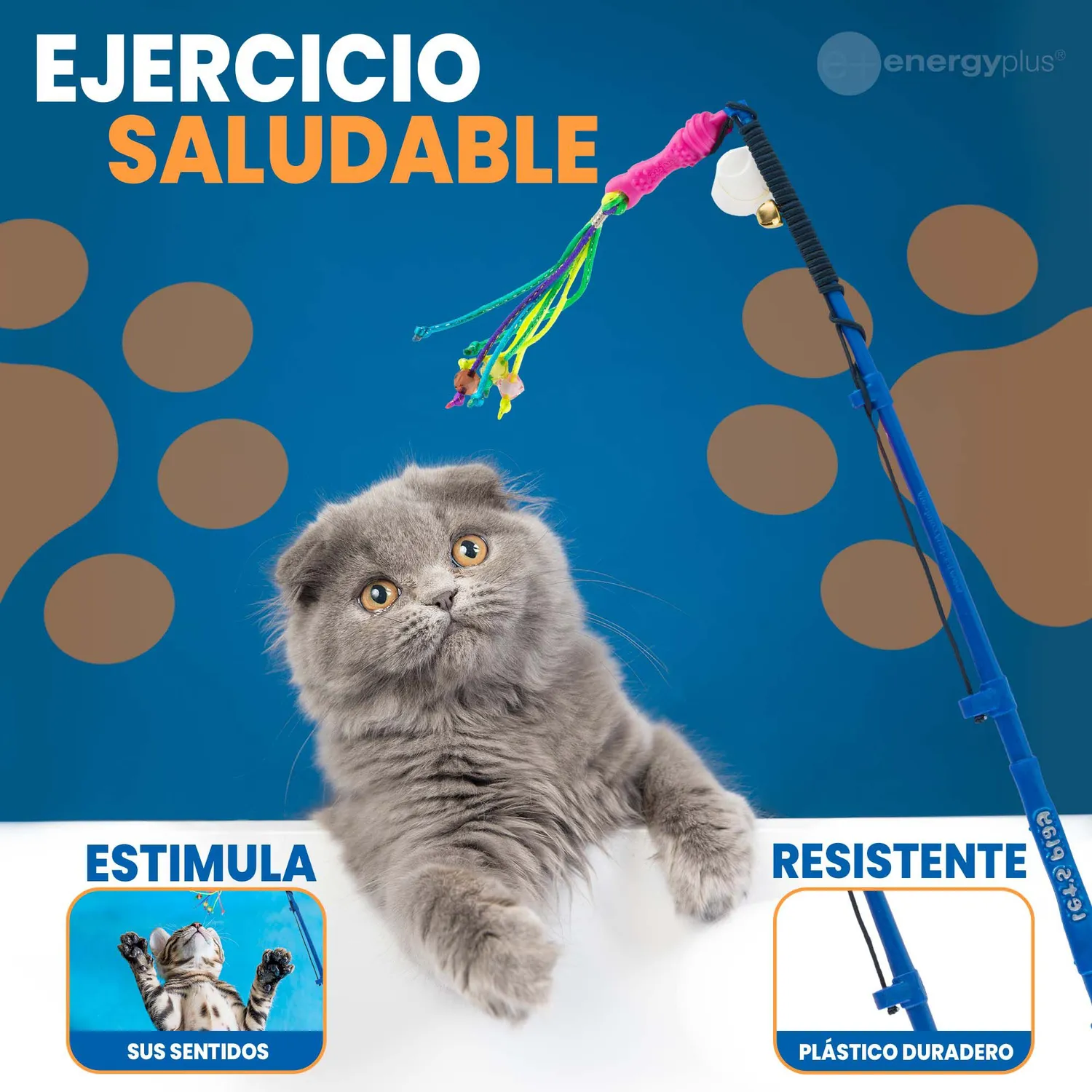Juguete Gato Caña de Pescar Con Señuelo Lazo Fucsia 3