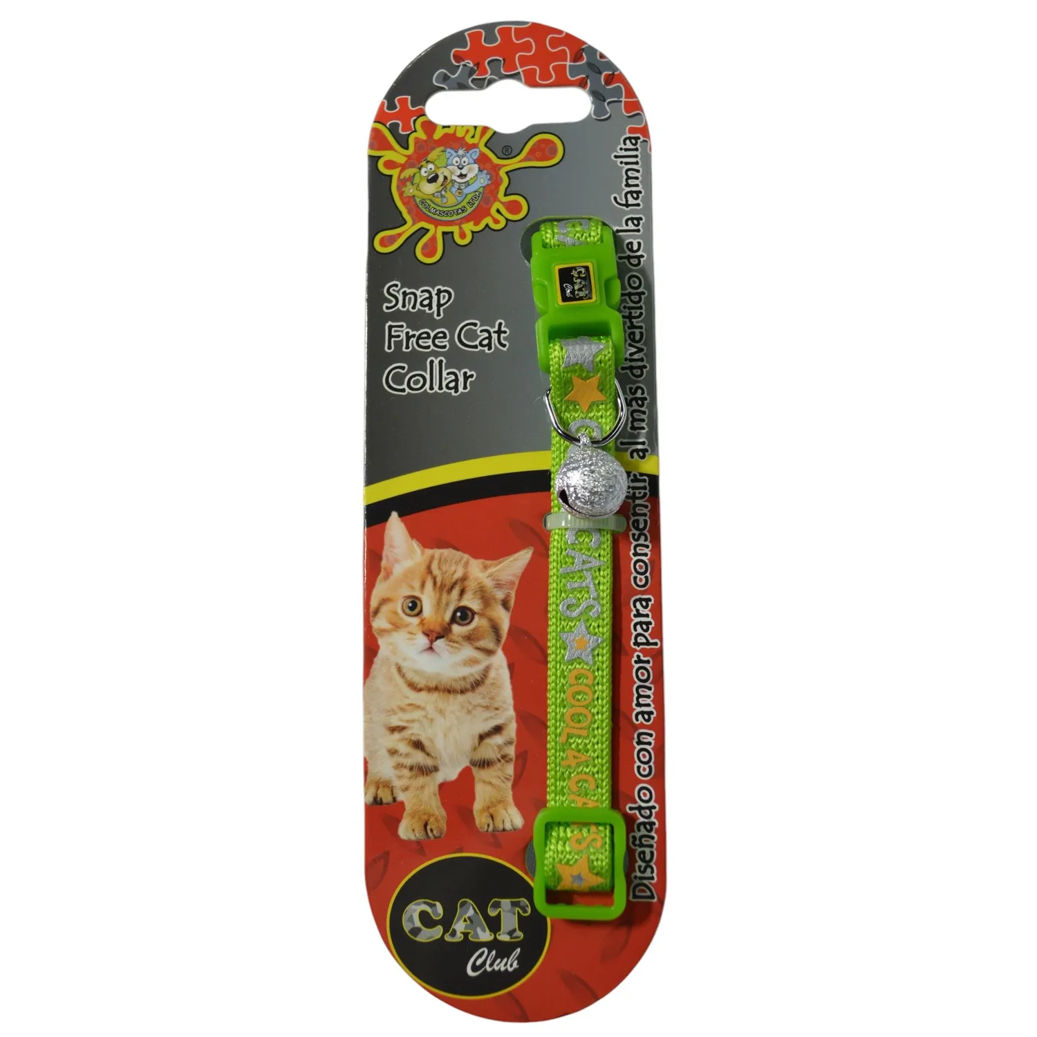 Collar para gato cool cats verde colmascotas