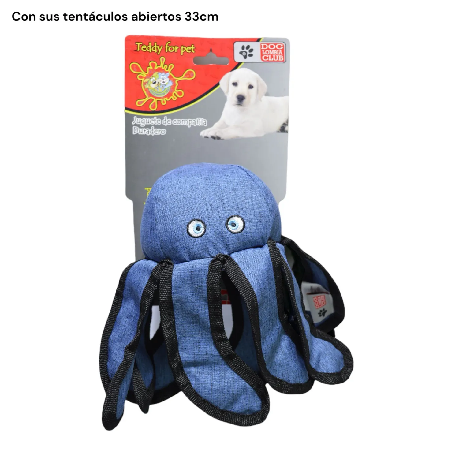 Peluche para perro pulpo manotas en jean 32x33cm colmascotas 5