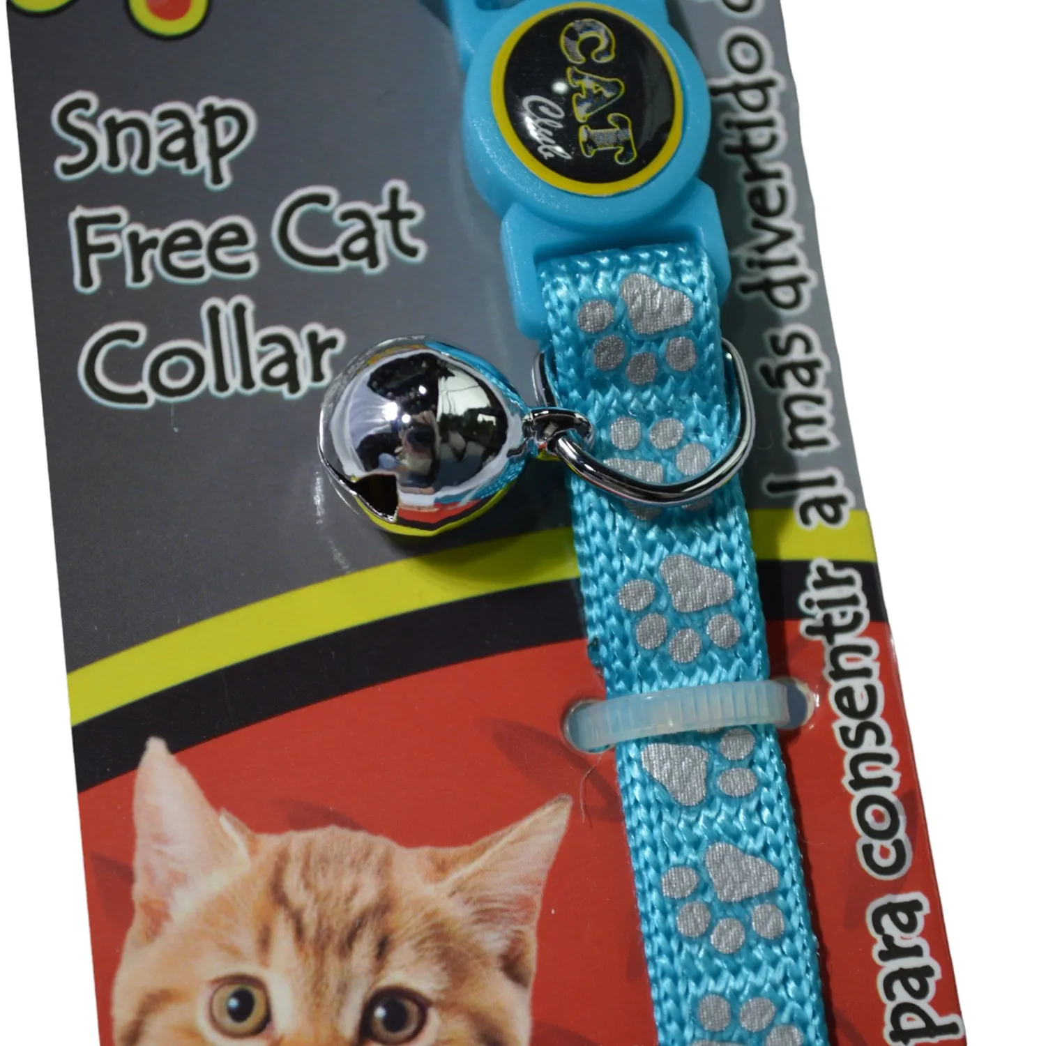 Collar Importado Para Gato Huellitas Azul 3