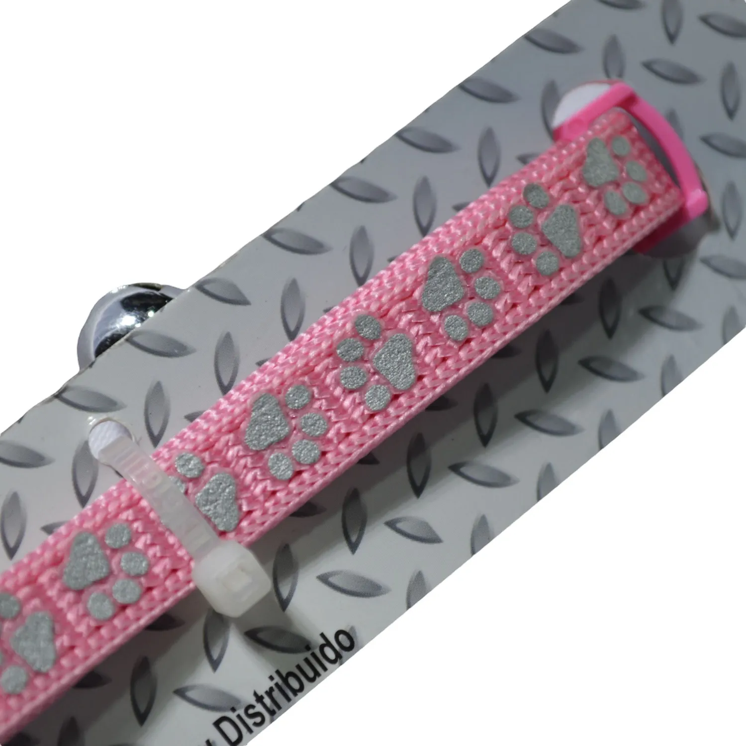 Collar Importado Para Gato Huellitas Rosado