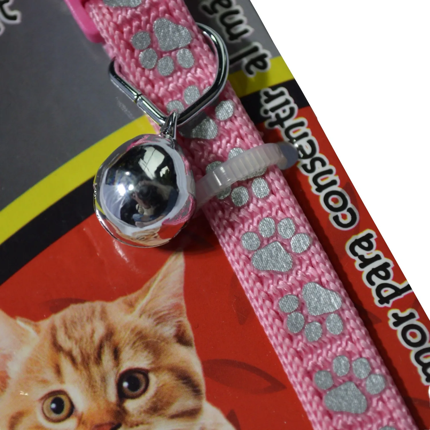 Collar Importado Para Gato Huellitas Rosado 4