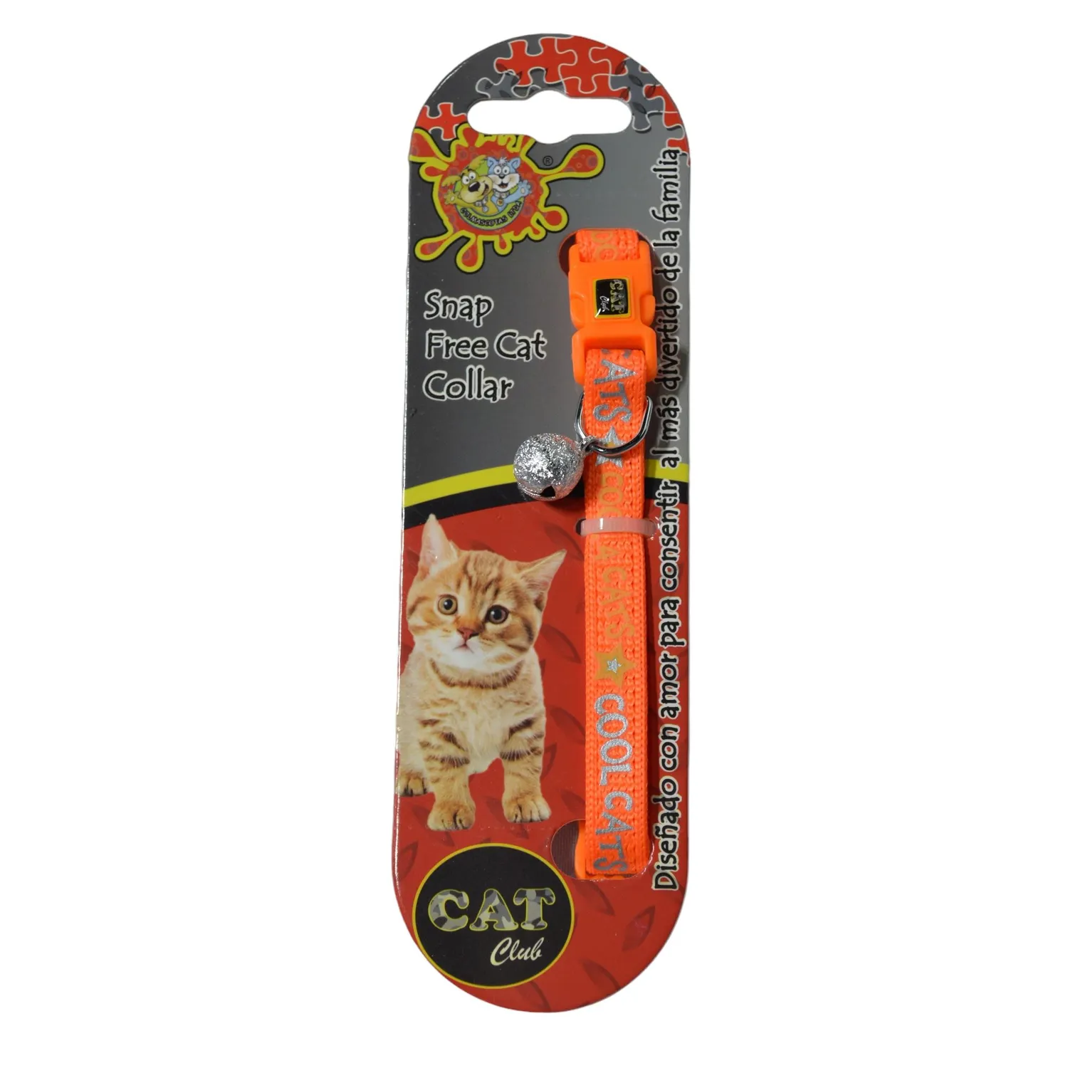 Collar para gato cool cats naranja colmascotas