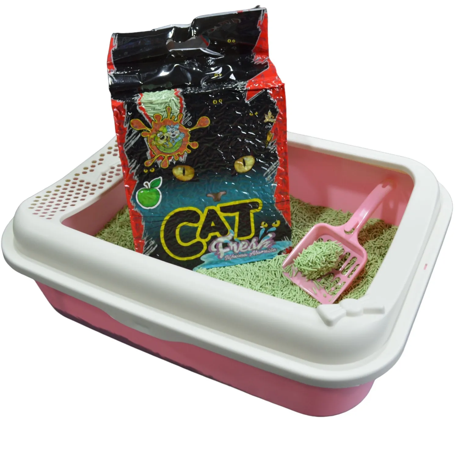 Arena Sanitaria Ecológica de Soja y Antialérgica para Gatos Aroma Manzana 2.4kg