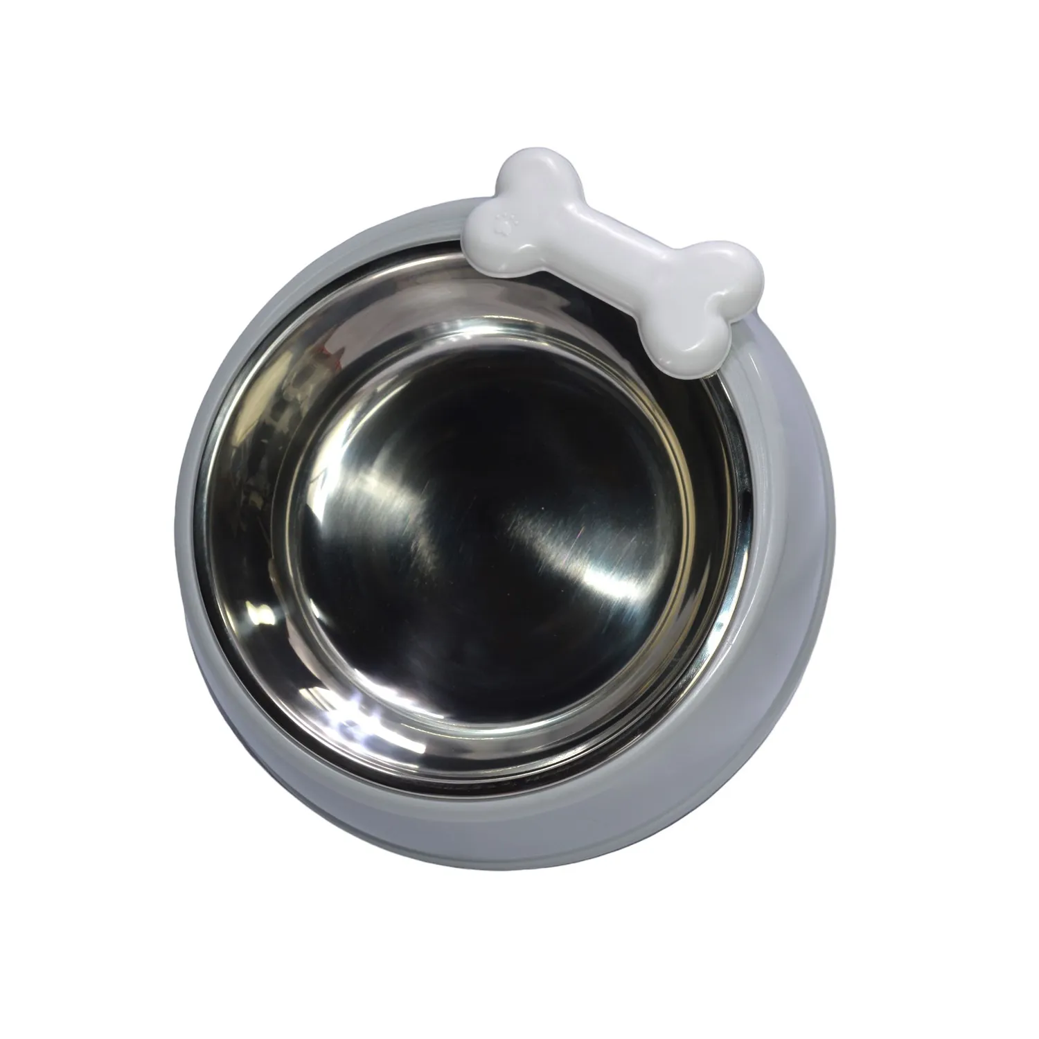 Comedero para mascotas deluxe hueso gris pequeño 18cm colmascotas
