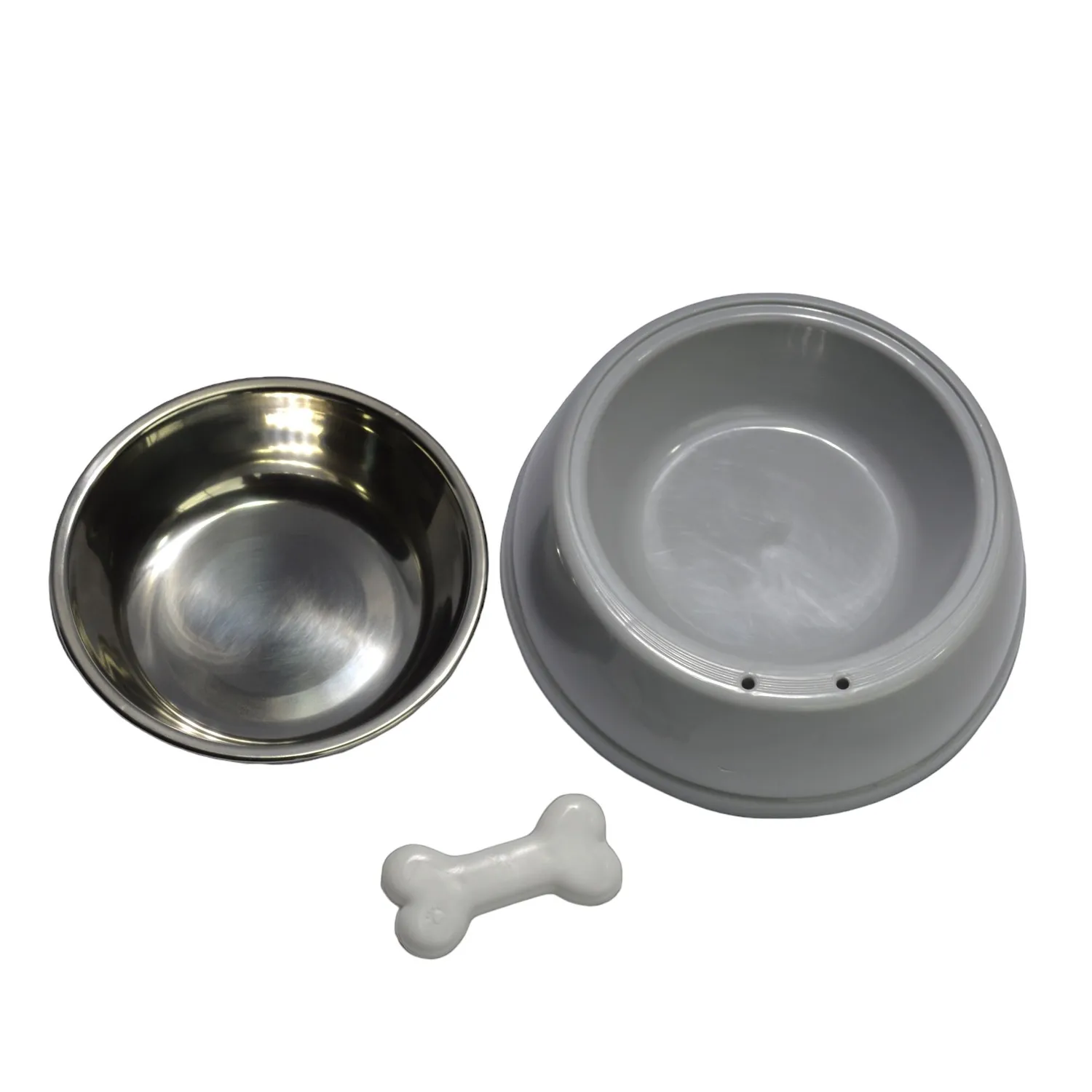 Comedero para mascotas deluxe hueso gris pequeño 18cm colmascotas 3