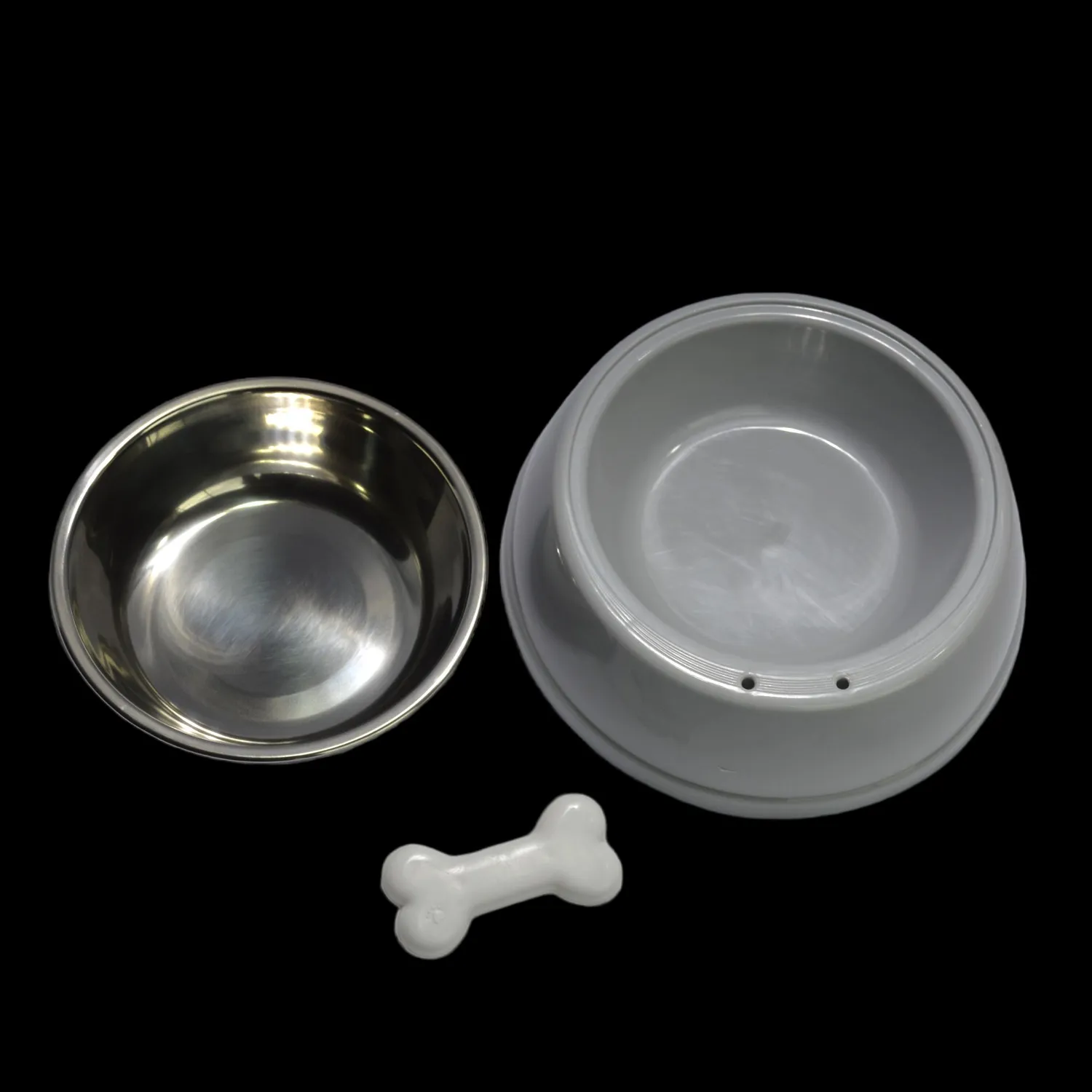 Comedero para mascotas deluxe hueso gris pequeño 18cm colmascotas 4