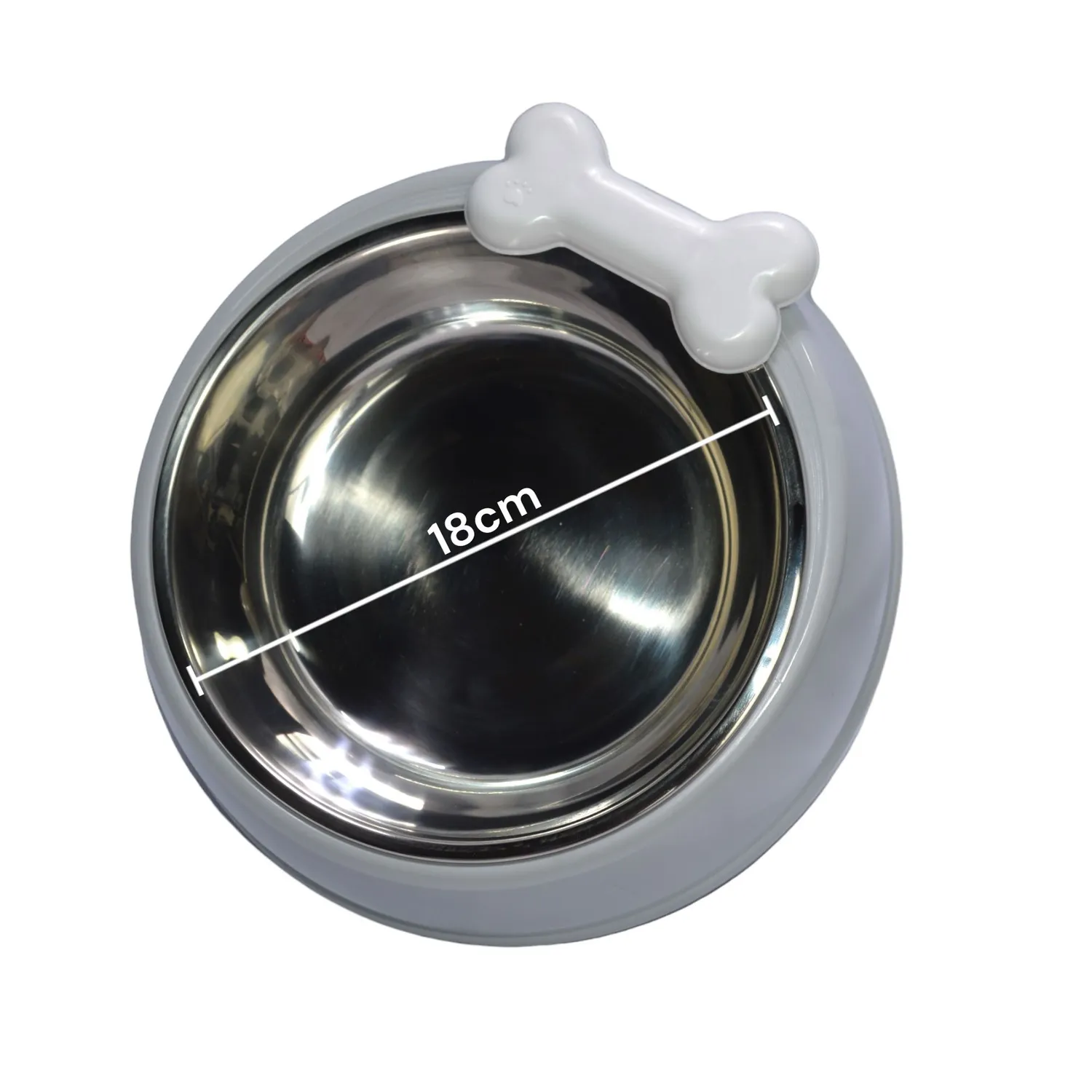 Comedero para mascotas deluxe hueso gris pequeño 18cm colmascotas 5