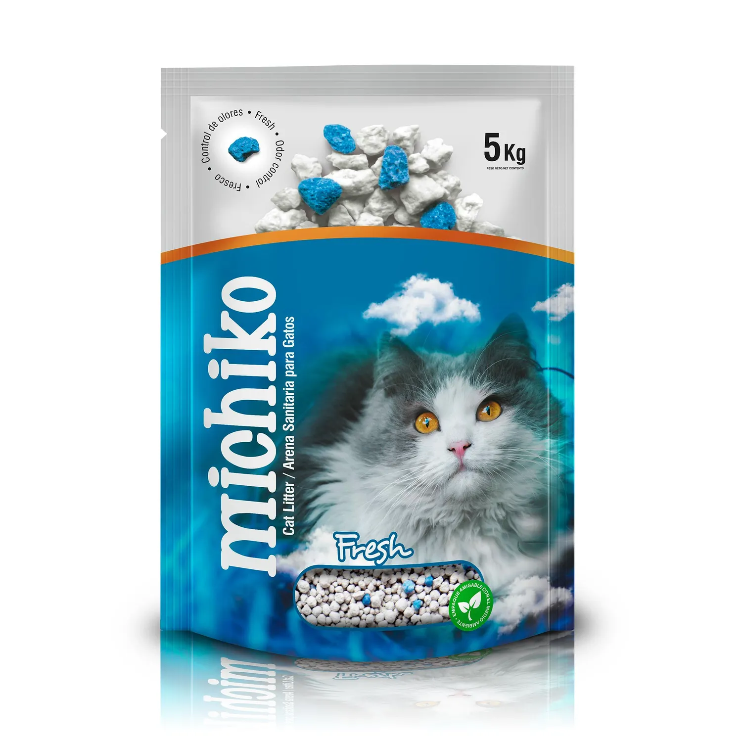 Arena Sanitaria para  Gato Aglomerante Bentonita Michiko Fresh 5 Kg