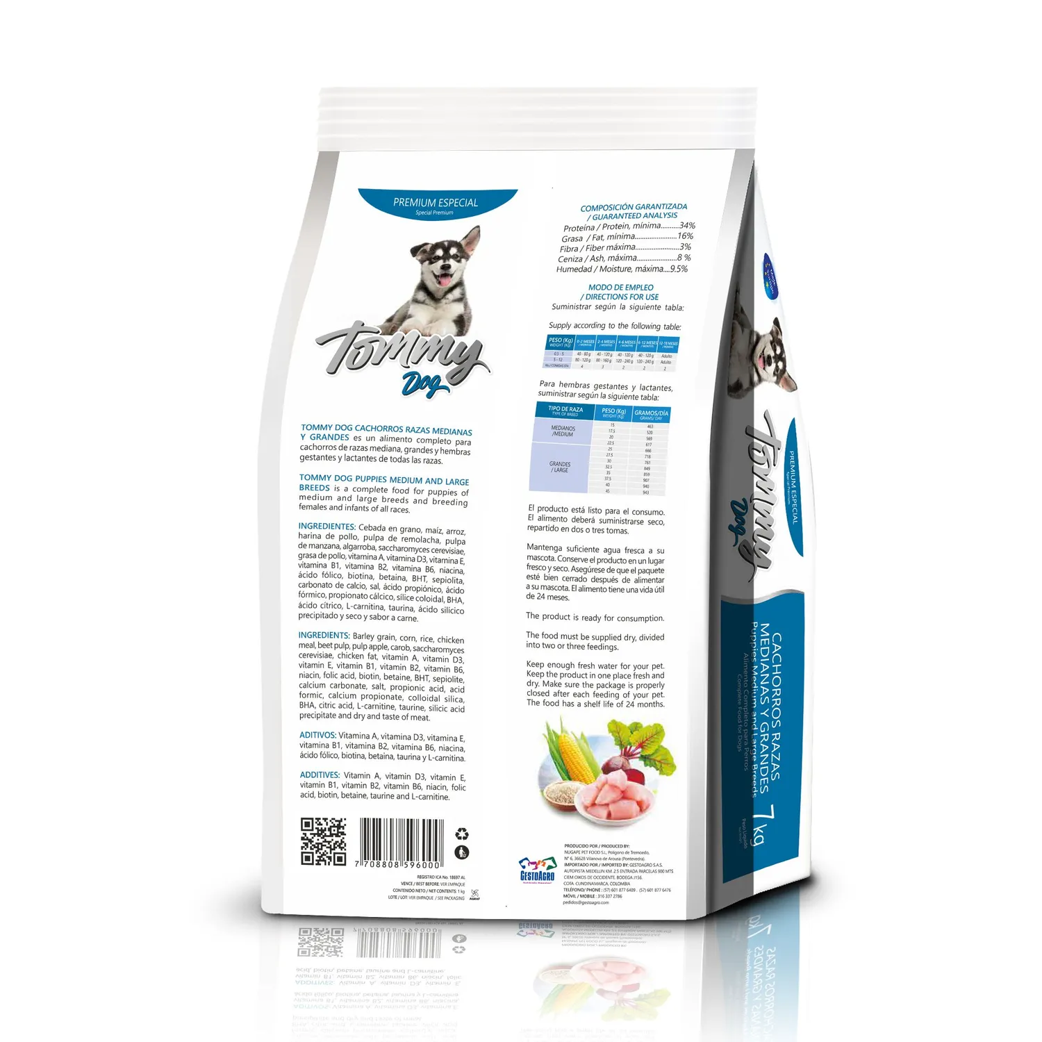 Comida Seca Para Perros Tommy Dogs Puppy Raza Mediana X 7 Kg Tommy Dogs