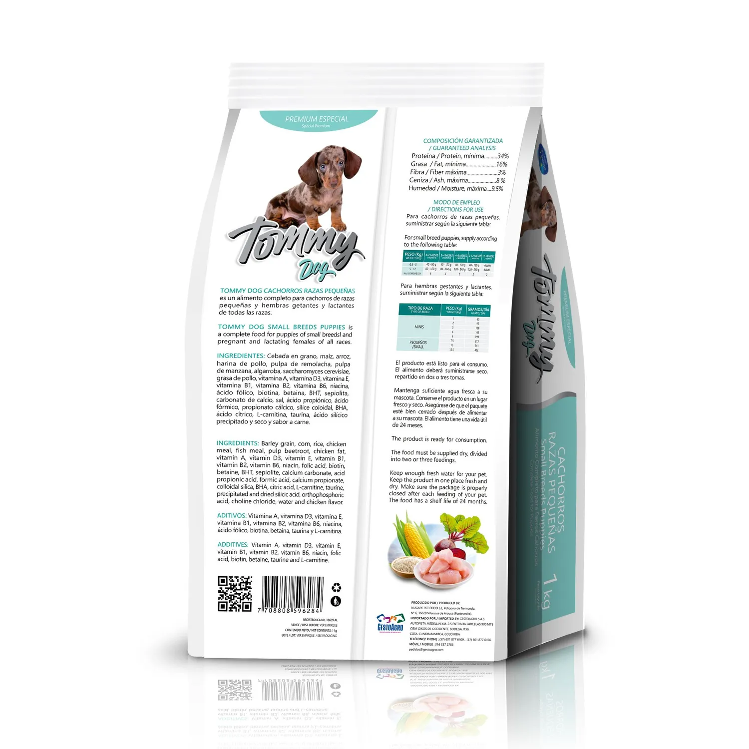 Comida Seca Para Perros Tommy Dogs Puppy Raza Pequeña X 1 Kg Tommy Dogs