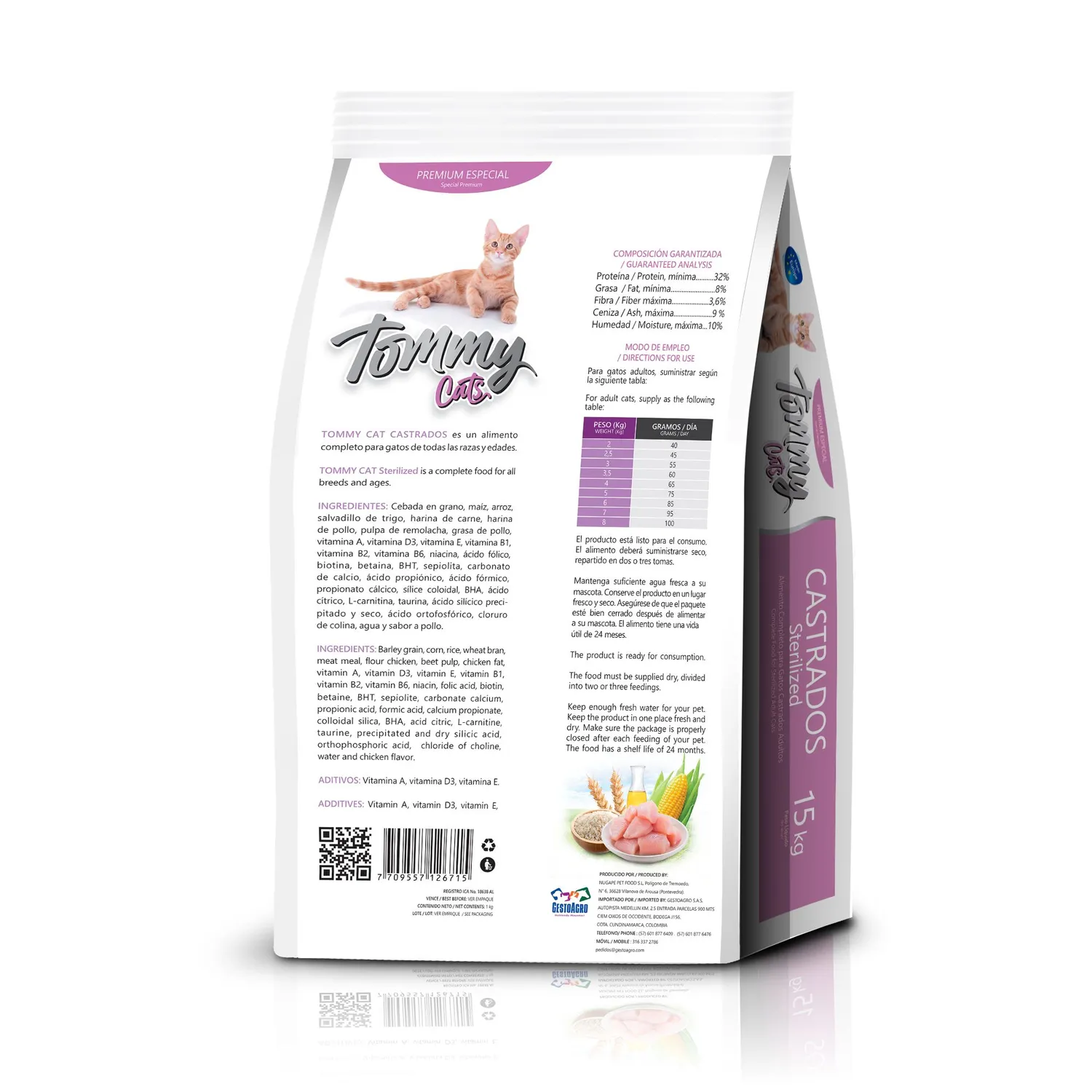 Comida Seca Para Gatos Castrados Tommy  Cats X 15 Kg Tommy Cats