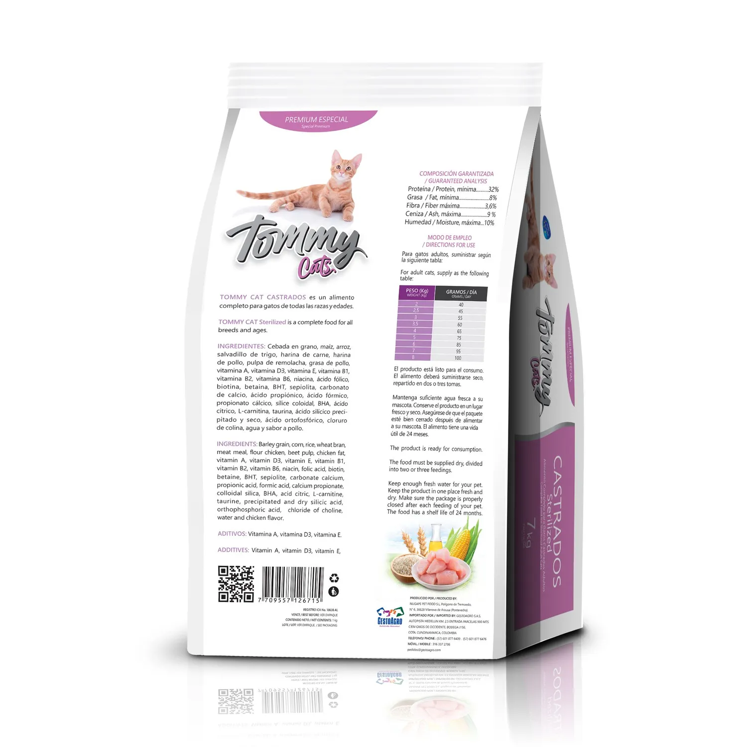 Comida Seca Para Gatos Castrados Tommy  Cats X 7 Kg Tommy Cats