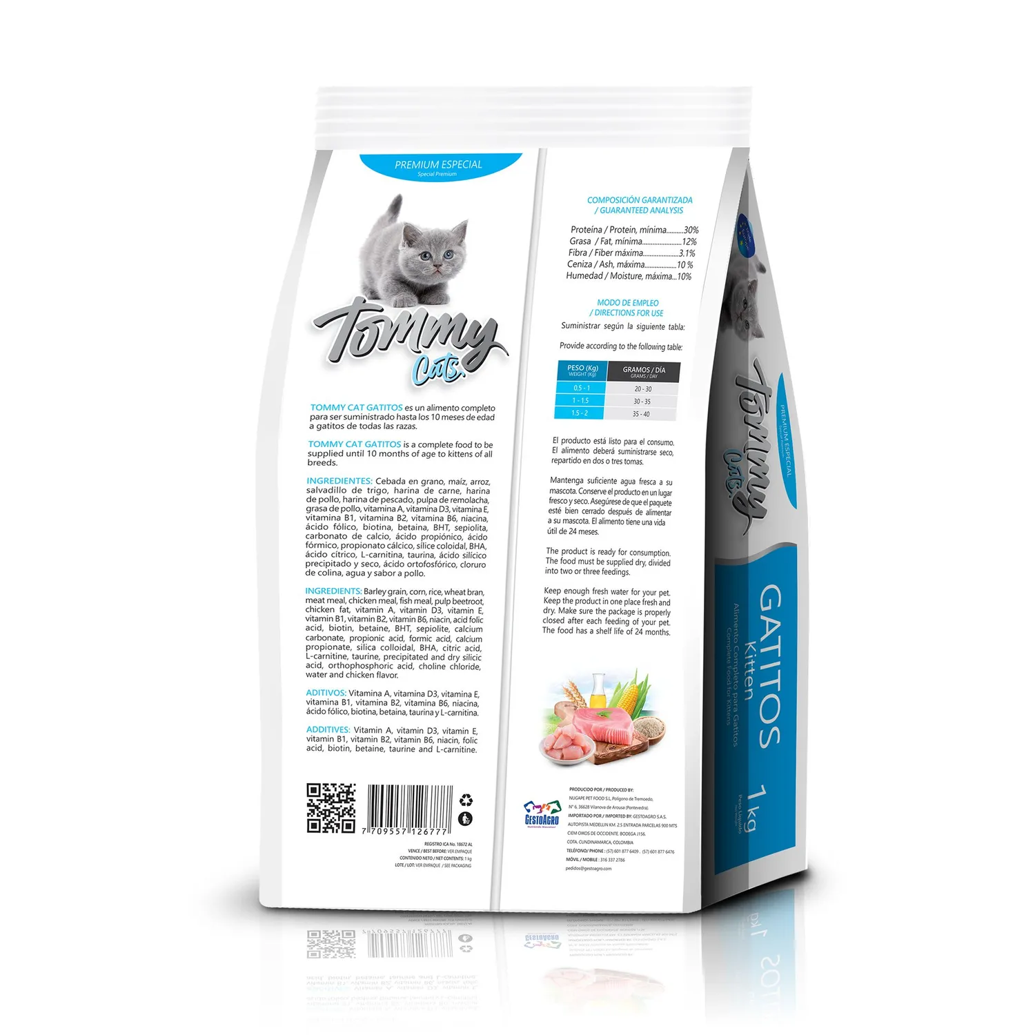 Comida Seca Para Gatos Tommy  Cats X 1 Kg. Tommy Cats