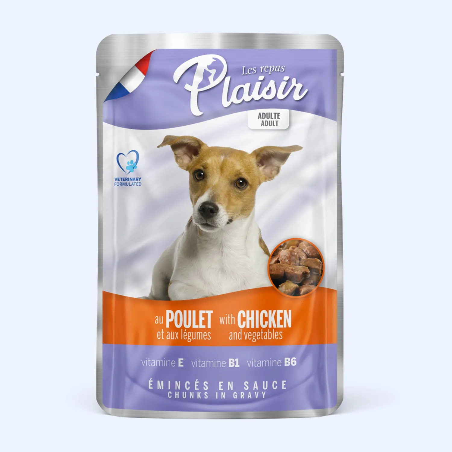 Comida Húmeda Para Perro Adutlo Plaisir Trozos De Pollo 100gr
