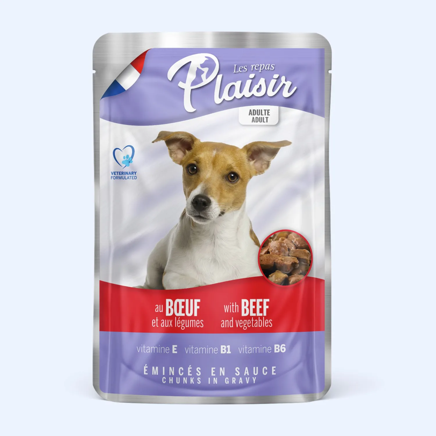 Comida Húmeda Para Perro Adutlo Plaisir Trozos De Res 100gr