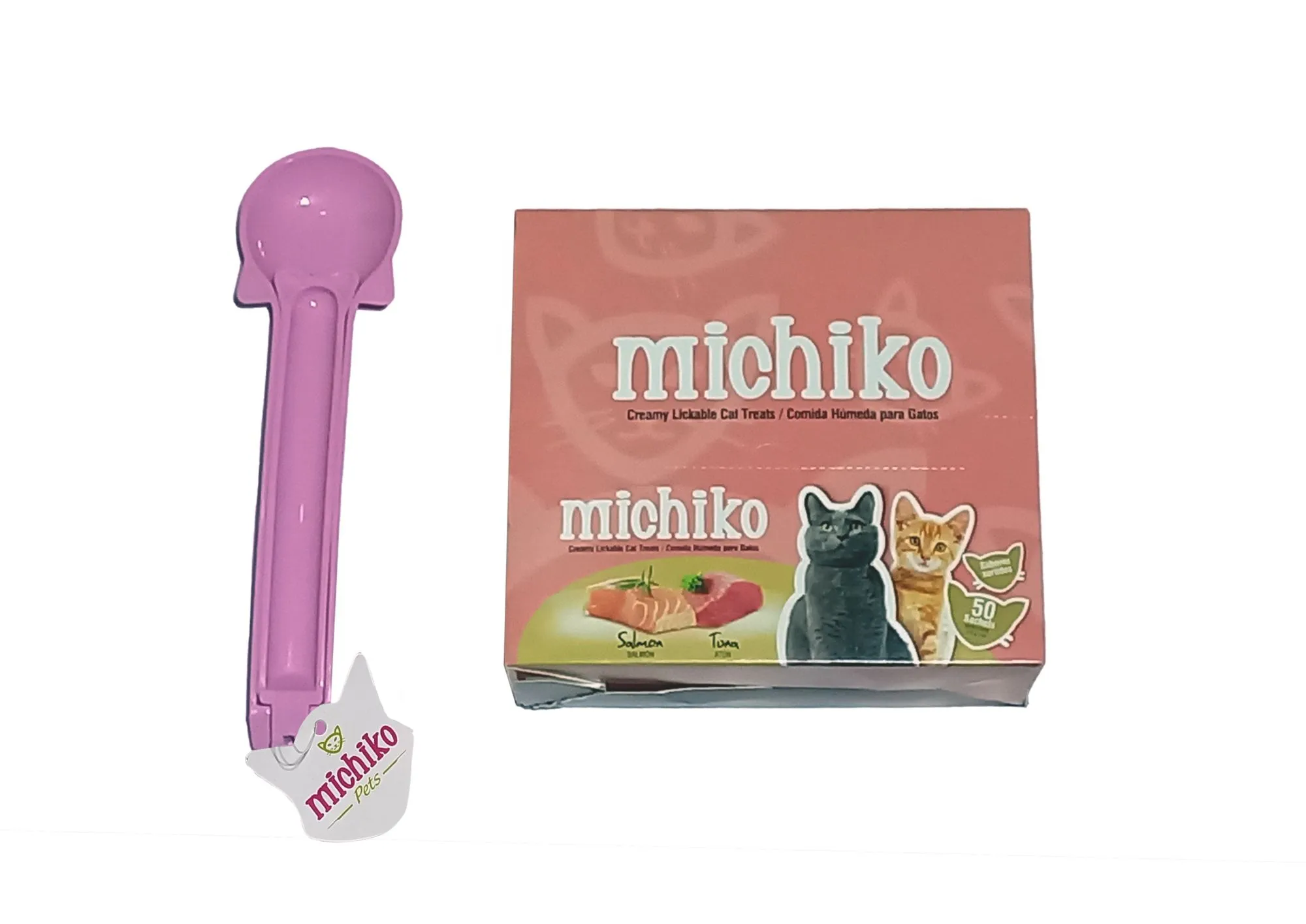 Snack Caja Michiko X 50 Sobres Surtidos Salmón Y Atún + Cucharita  Michiko