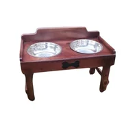 Comedero Para Perro Huellas L Pino-Platos Metalicos Madelau
