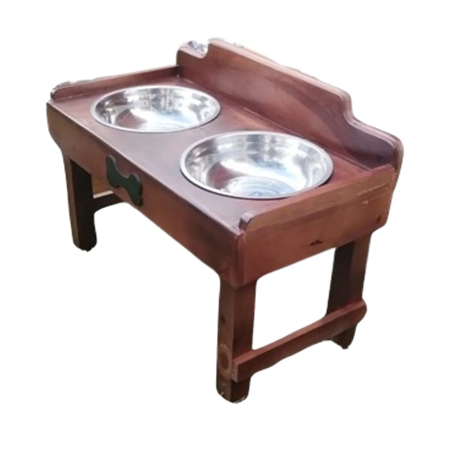 Comedero Para Perro Huellas L Pino-Platos Metalicos Madelau